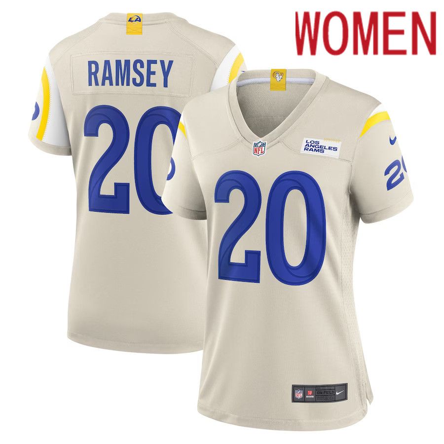 Women Los Angeles Rams 20 Jalen Ramsey Nike Bone Game NFL Jersey